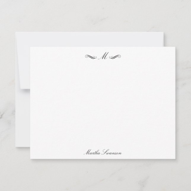 Carte De Correspondance Royal Elegant Luxury Classic Noir Personnalisé (Devant)