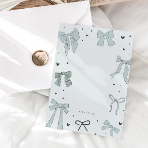 Carte De Correspondance Ruban bleu coquette