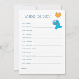 Carte De Correspondance Rue Sésame Cookie Monster Baby shower Wings