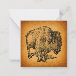 Carte De Correspondance Rustic Western Wild Buffalo Bison Antique
