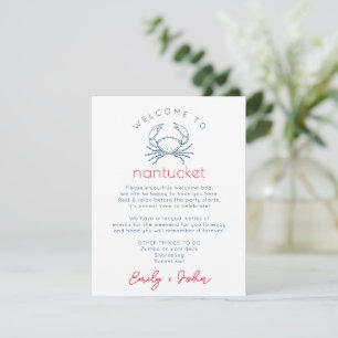 Carte De Correspondance Sac de bienvenue du Mariage Nantucket Itinéraire