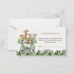 Carte De Correspondance Safari Thème Baby shower Déchets Raffle Billet