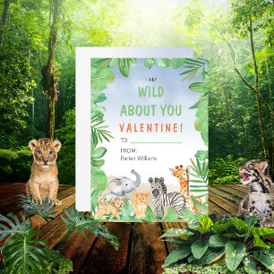 Carte De Correspondance Safari Thème I Am Wild About You Valentine's Day