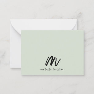 Carte De Correspondance Sage Brush Peint Style Monogramme Nom du script