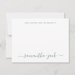 Carte De Correspondance Sage Green élégant Script minimaliste élégant