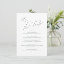 Sage Green script moderne minima détails du mariag