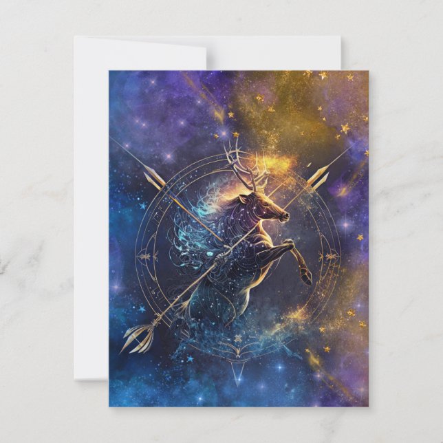 Carte De Correspondance Sagittarius signe Zodiaque Aquarelle Design (Devant)
