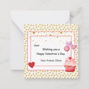 Carte De Correspondance Saint-Valentin Cupcake Sucrée pour les enfants
