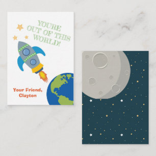 Carte De Correspondance Saint-Valentin de la classe spatiale fusée