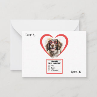 Carte De Correspondance Saint-Valentin épagneul anglais Springer personnal