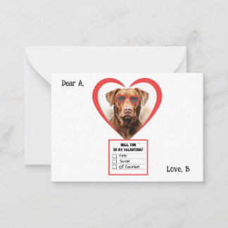 Carte De Correspondance Saint-Valentin personnalisable pour Retriever de l