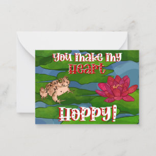 Carte De Correspondance Saint-Valentin sautillant pour Toad & Flower Kids 