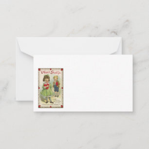 Carte De Correspondance Saint-Valentin victorien vintage, Enfants timides