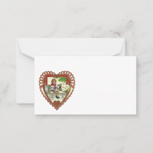 Carte De Correspondance Saint-Valentin victorienne vintage, garçon au