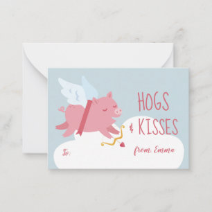 Carte De Correspondance Salle de classe Valentine d'activité de porc de