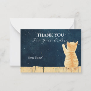 Carte De Correspondance Scène D'Un Merci De Chat