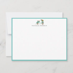 Carte De Correspondance Scooter floral d'aquarelle