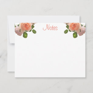 Carte De Correspondance Script calligraphié Aquarelle tendance Rose Floral