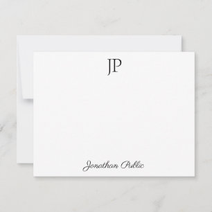 Carte De Correspondance Script de calligraphie Texte élégant Monogramme Mo