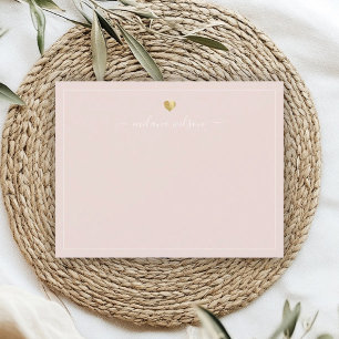 Carte De Correspondance Script moderne Calligraphie Gold Heart Chic Girly