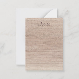 Carte De Correspondance Script personnalisé à la main apparence bois natur