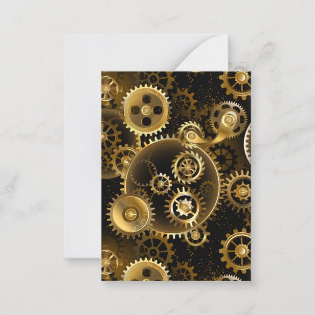 Carte De Correspondance Seamless Steampunk Brass Gears (Devant)