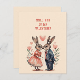 Carte De Correspondance Serez-Vous Mon Couple De Lapin Valentin