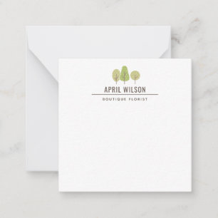 CARTE DE CORRESPONDANCE SERVICE PAYSAGE PASTEL GREEN TREE TRIO PAYSAGE