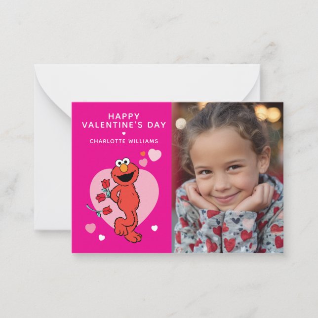 Carte De Correspondance Sesame Street | Elmo Photo Valentine (Devant)