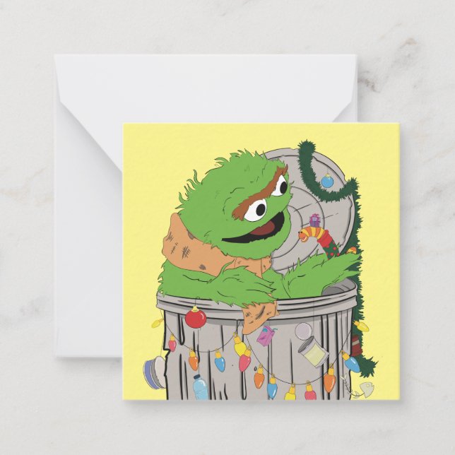 Carte De Correspondance Sesame Street | Noël Oscar le Grincheux (Devant)
