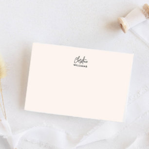 Carte De Correspondance Signature Monogramme manuscrit Script Blu rose