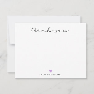 Carte De Correspondance Signature Script Merci Wisteria Purple Heart