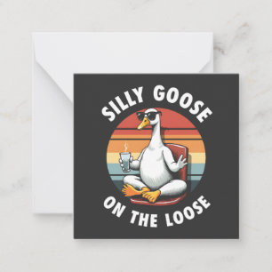 Carte De Correspondance Silly Goose sur Loose Meditation Yoga Retro