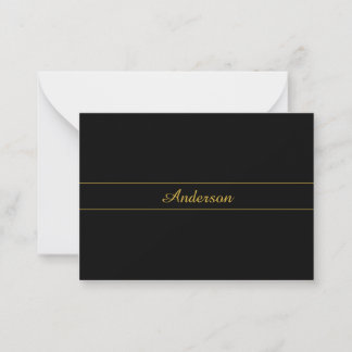 Carte De Correspondance Simple Customizable Gold & Black Text Design 
