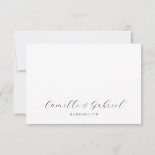 Carte De Correspondance Simple Elegant Couple Names Script Monogramme