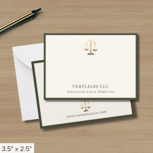 Carte De Correspondance Simple Elegant Justice Scale Legal