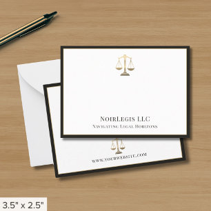 Carte De Correspondance Simple Elegant Justice Scale Legal