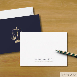Carte De Correspondance Simple Elegant Justice Scale Mention légale