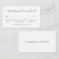 Simple élégant Mariage chic option repas RSVP