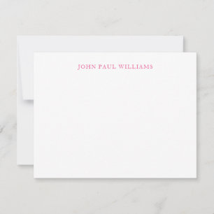Carte De Correspondance Simple élégant professionnel classique Magenta ros