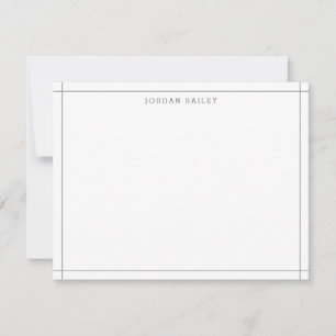 Carte De Correspondance Simple Gris Clair Géométrique Moderne Professionne