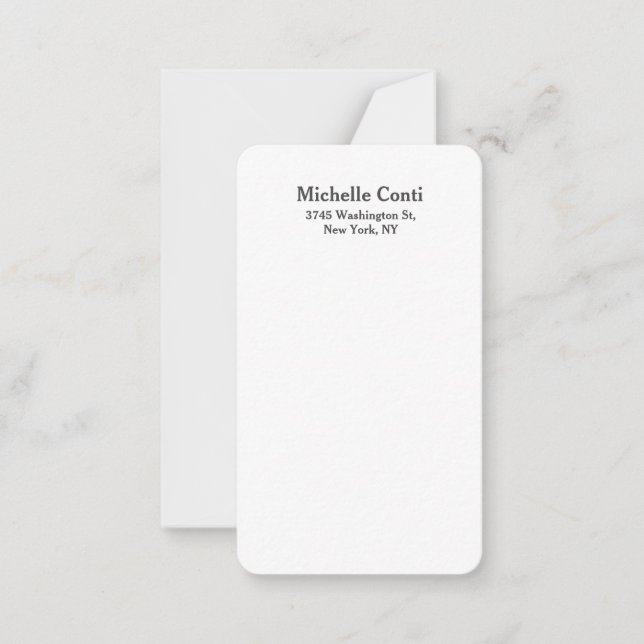 Carte De Correspondance Simple minimaliste Élégant Lisible Moderne (Devant)