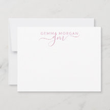 Simple Minimaliste Pastel Rose Nom Script Initial
