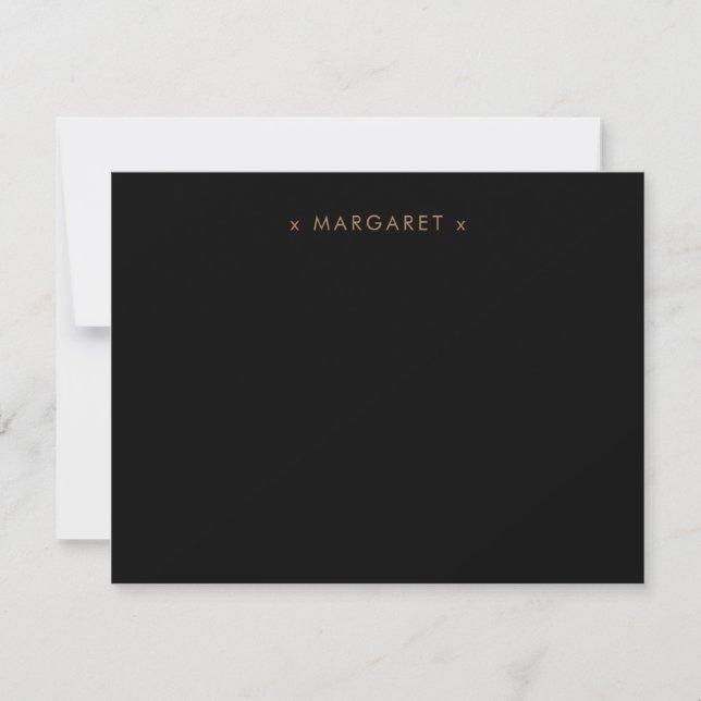 Carte De Correspondance Simple minimaliste Solide Noir Noir Personnalisé (Devant)