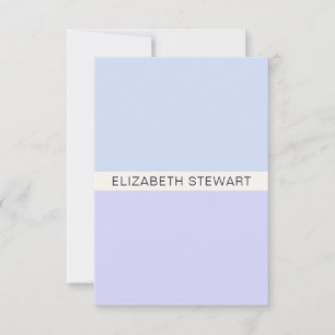 Carte De Correspondance Simple Moderne Bleu Clair et Lavande Professionnel