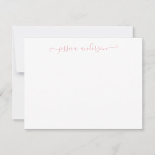 Carte De Correspondance Simple Moderne Fille Classique Blush Pink Chic Scr