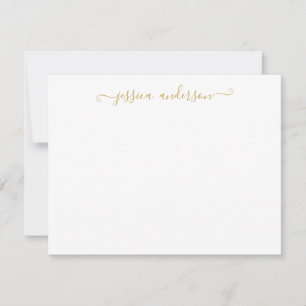 Carte De Correspondance Simple Moderne Girly Classic Élégant Script Or