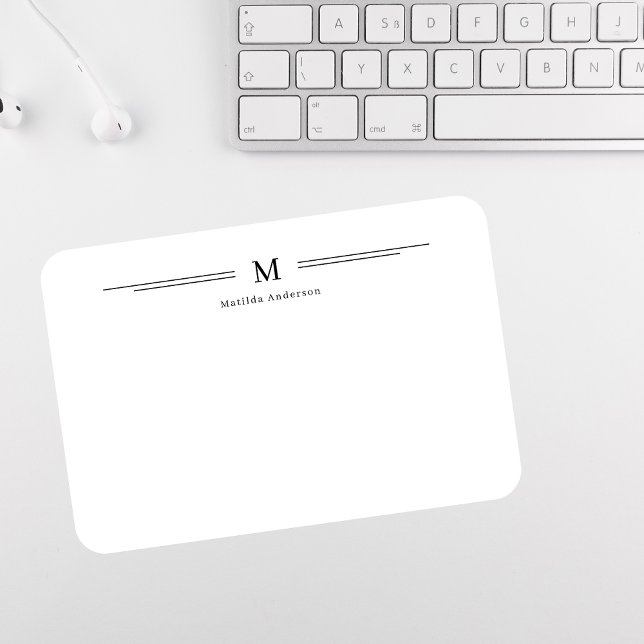 Carte De Correspondance Simple moderne Nom du monogramme Famille Formel (Créateur téléchargé)