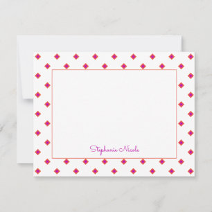 Carte De Correspondance Simple Pink Orange Diamond Polka Point Personnalis