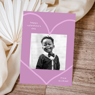 Carte De Correspondance Simple Purple Heart Classroom Valentine's Day Card